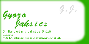 gyozo jaksics business card